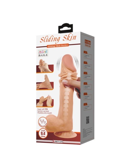 Dildo Realista Doble Densidad Piel Deslizante Retractil 24 cm