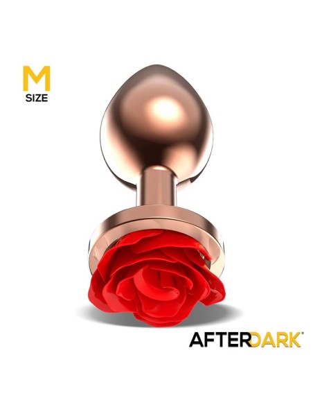 Rose Plug Anal Oro Rosa con Rosa Roja en la Base Talla M Rose Plug Anal Oro Rosa con Rosa Roja en la Base Talla M