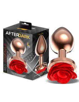 Rose Plug Anal Oro Rosa Base de Rosa Roja Talla L