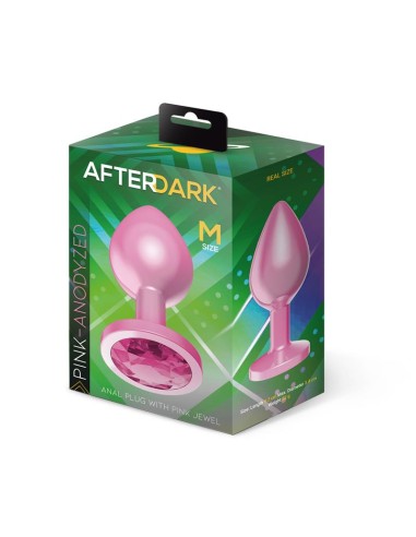 Plug Anal Anodizado Rosa con Joya Talla M