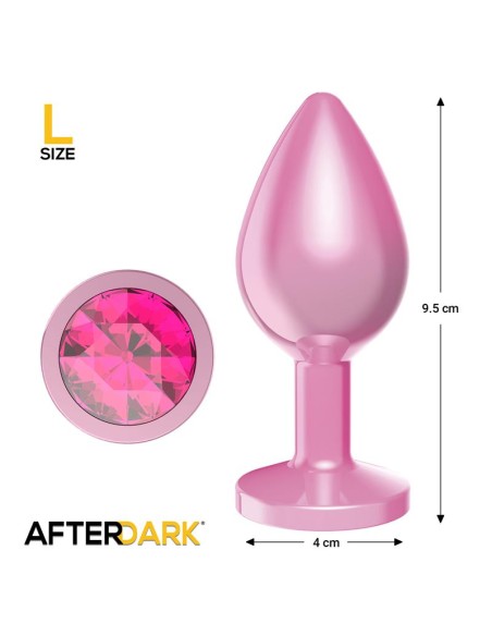 Plug Anal Anodizado Rosa con Rosa Talla L Plug Anal Anodizado Rosa con Rosa Talla L