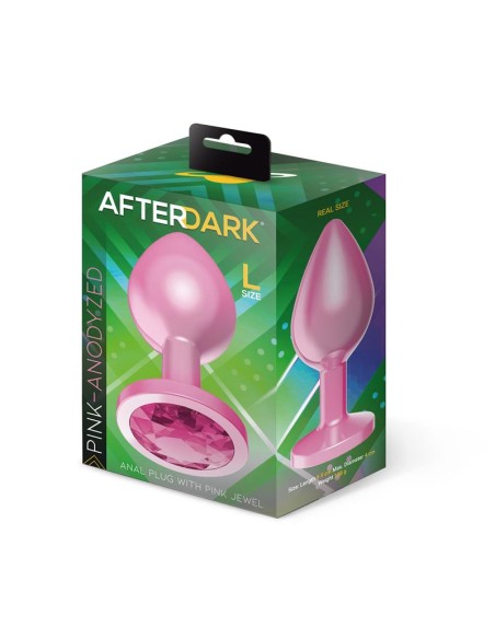 Plug Anal Anodizado Rosa con Rosa Talla L Plug Anal Anodizado Rosa con Rosa Talla L