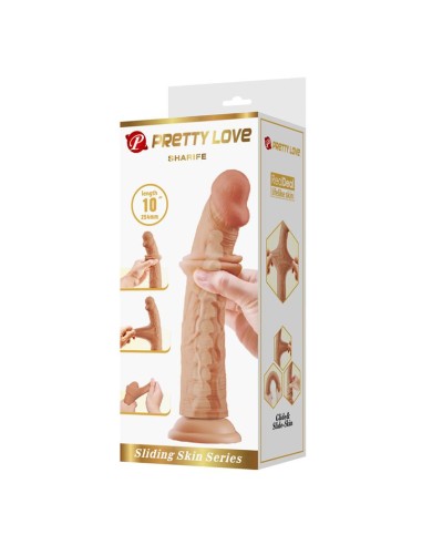 Sharife Dildo con Piel Deslizante Retractil 25 cm