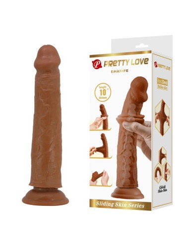 Sharife Dildo con Piel Deslizante Retractil 25 cm