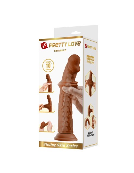 Sharife Dildo con Piel Deslizante Retractil 25 cm