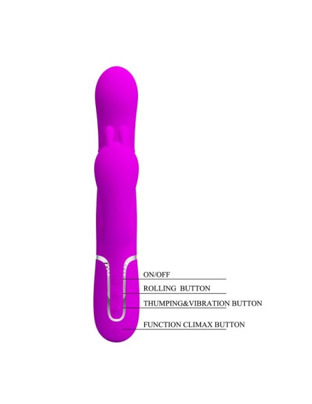 Cammy 4 in 1 Vibrador con Bolas Rotadoras y Cadena Anal