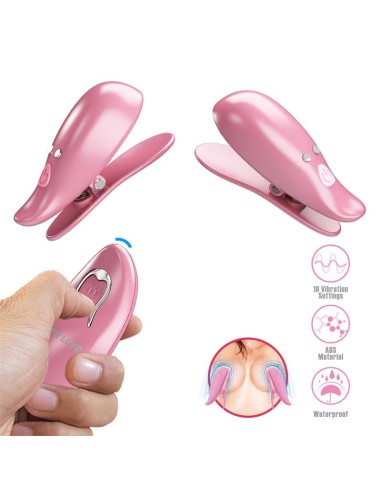 Cailey Pinzas para Pezones con Vibracion y Control Remoto