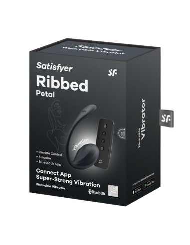 Ribbed Petal Vibrador de Braguita APP Negro