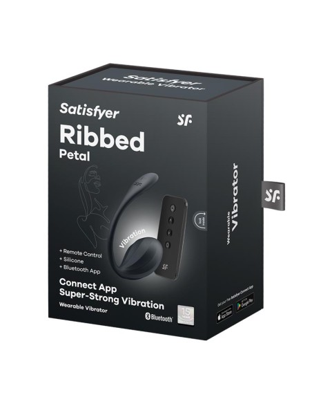 Ribbed Petal Vibrador de Braguita APP Negro Ribbed Petal Vibrador de Braguita APP Negro