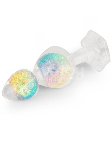 Gemoria Plug Anal de Silicona con Centro de Cristal Multicolor