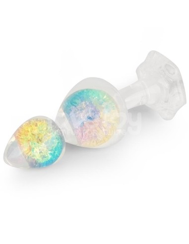 Gemoria Plug Anal de Silicona con Centro de Cristal Multicolor