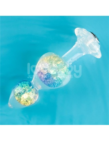 Gemoria Plug Anal de Silicona con Centro de Cristal Multicolor