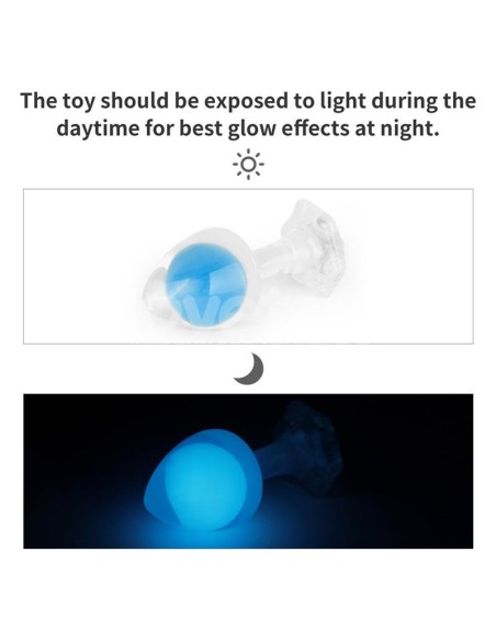 Gemoria Plug Anal Silicona Bola Interna Acero Brilla en la Oscuridad