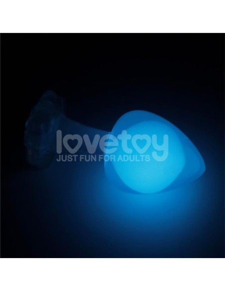 Gemoria Plug Anal Silicona Bola Interna Acero Brilla en la Oscuridad