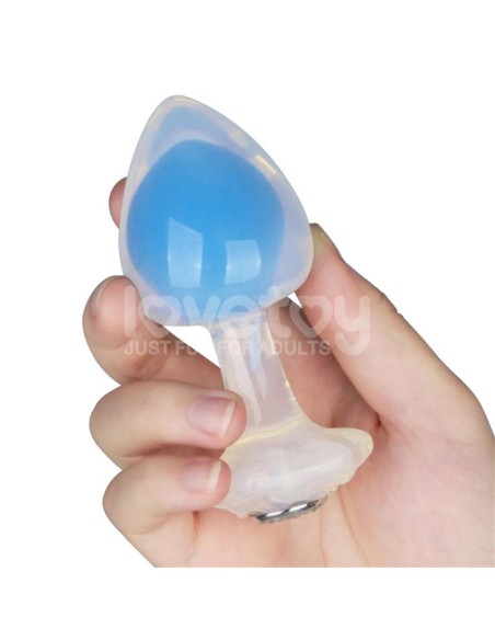 Gemoria Plug Anal Silicona Bola Interna Acero Brilla en la Oscuridad