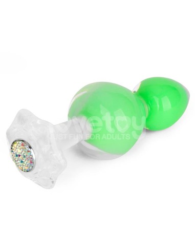 Gemoria Plug Anal Silicona Bola Interna Acero Brilla en la Oscuridad