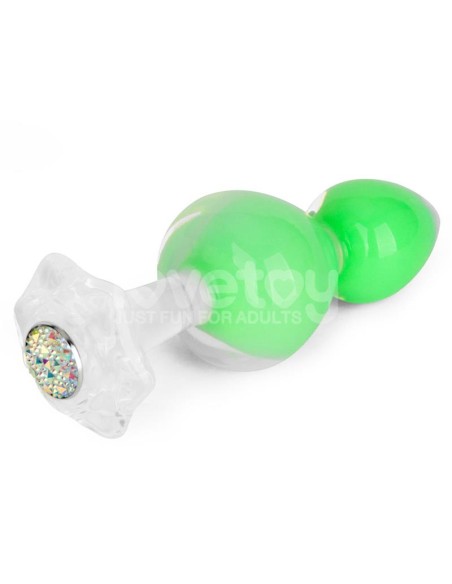 Gemoria Plug Anal Silicona Bola Interna Acero Brilla en la Oscuridad