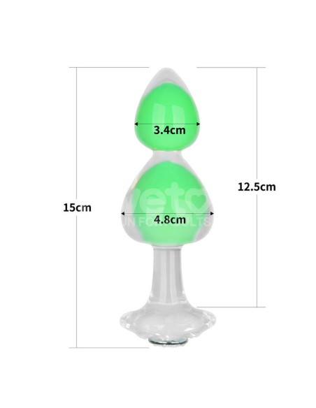 Gemoria Plug Anal Silicona Bola Interna Acero Brilla en la Oscuridad