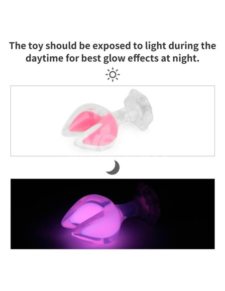 Gemoria Plug Anal Silicona Doble Punta Brilla en la Oscuridad