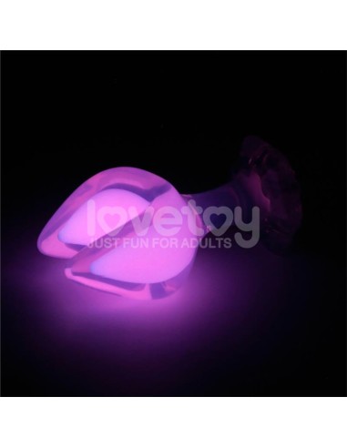 Gemoria Plug Anal Silicona Doble Punta Brilla en la Oscuridad