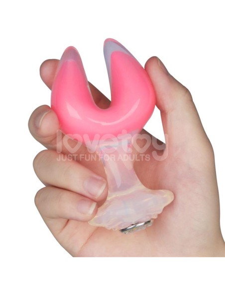 Gemoria Plug Anal Silicona Doble Punta Brilla en la Oscuridad