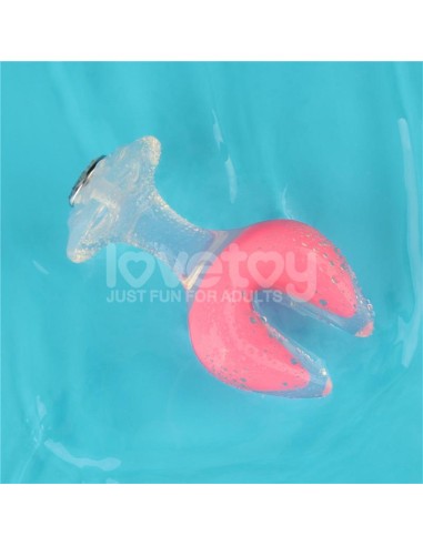 Gemoria Plug Anal Silicona Doble Punta Brilla en la Oscuridad