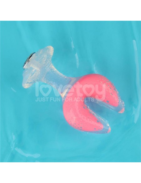 Gemoria Plug Anal Silicona Doble Punta Brilla en la Oscuridad