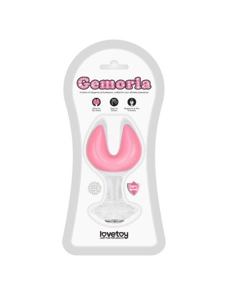 Gemoria Plug Anal Silicona Doble Punta Brilla en la Oscuridad