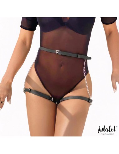 Oriana Cinturon Cuero Vegano con Cadenas Tall unica