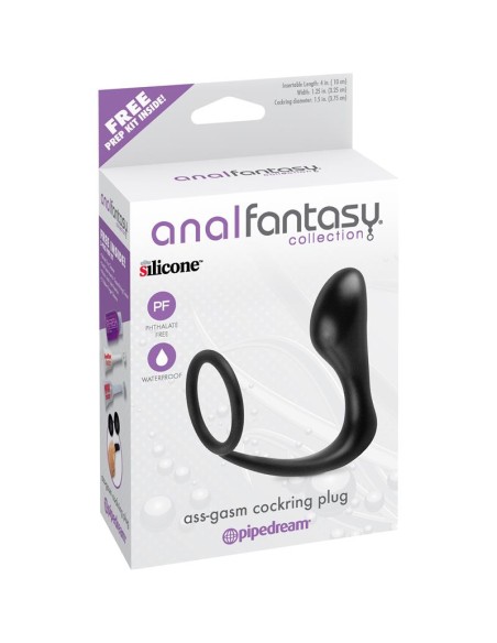 Plug Anal y Anillo Ass Gasm Negro Plug Anal y Anillo Ass Gasm Negro