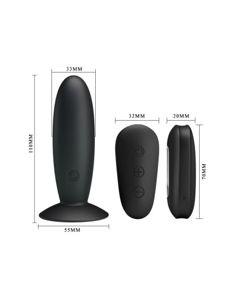 Plug Anal con Vibracion y Control Remoto USB