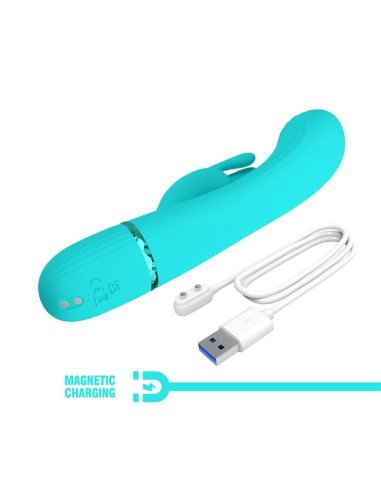 Scocco Vibrador con Rabbit Turquesa
