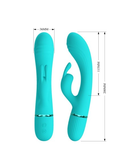 Scocco Vibrador con Rabbit Turquesa