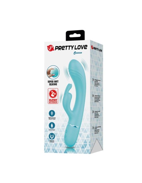 Scocco Vibrador con Rabbit Turquesa