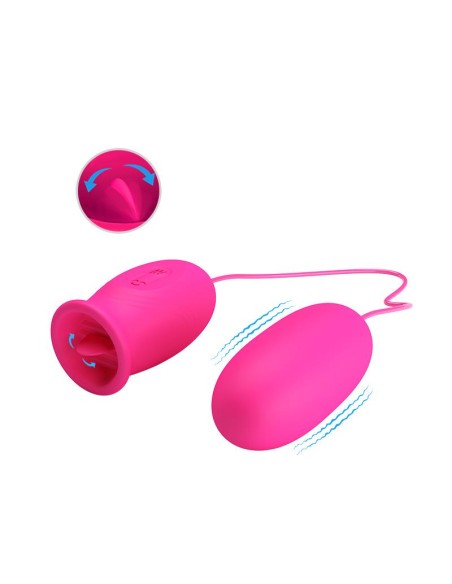 Daisy Huevo Vibrador y Lengua Estimuladora Rosa