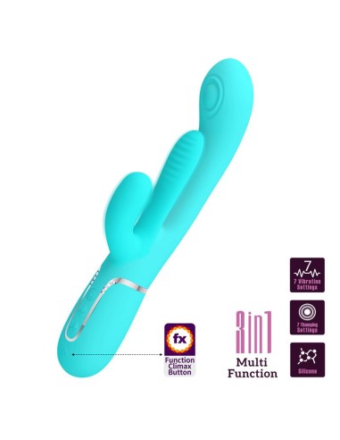 Shania Vibrador con Lengua y Thumping Turquesa