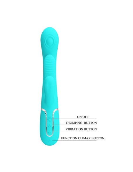 Shania Vibrador con Lengua y Thumping Turquesa