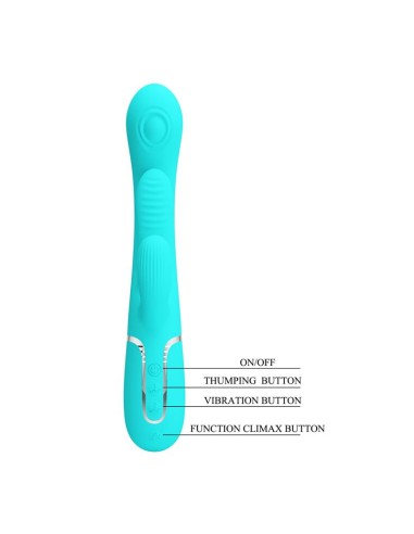 Shania Vibrador con Lengua y Thumping Turquesa