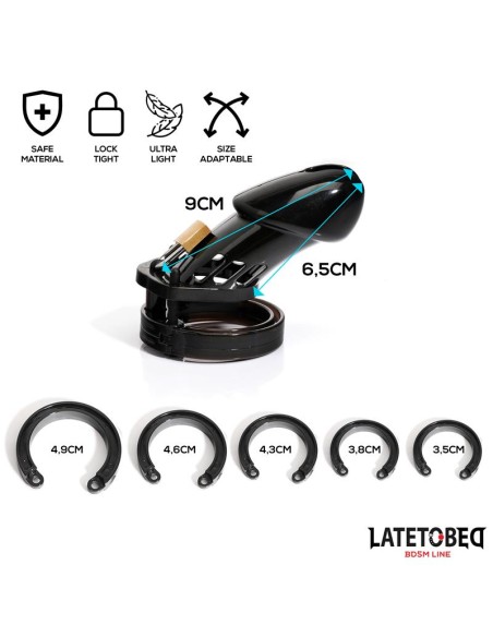 Jaula de Pene de Castidad Long Negro