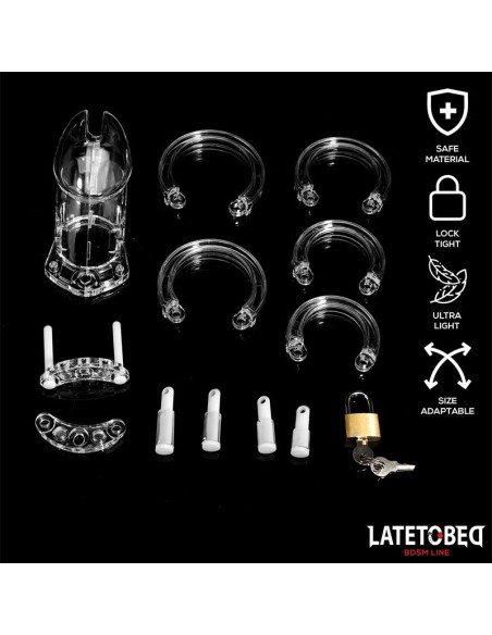 Jaula de Pene de Castidad Long Transparente