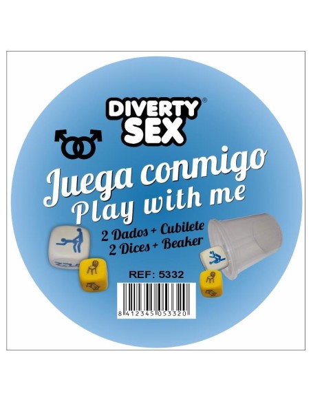 Cubilete con 2 Dados Chicos Posturas y Lugar