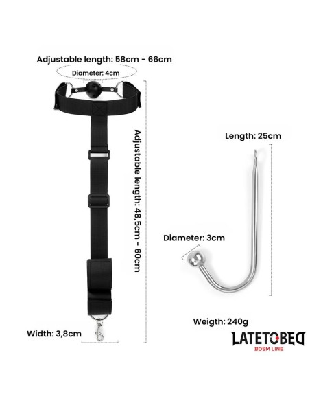 Ataduras con Mordaza Esposas y Gancho Anal