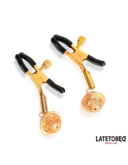 Pinzas para Pezones con Cascabel Dorado y Negro 2
