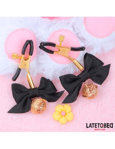 Pinzas para Pezones con Lazo Negro