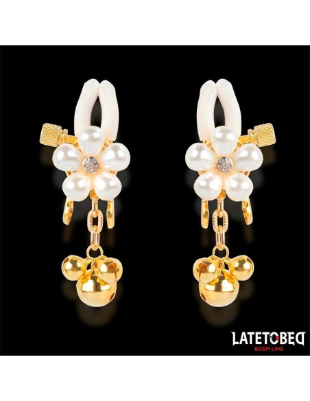 Pinzas para Pezones con Flor de Perlas