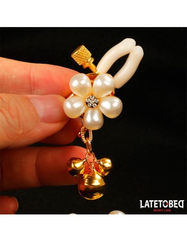 Pinzas para Pezones con Flor de Perlas