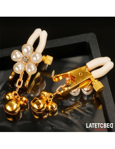 Pinzas para Pezones con Flor de Perlas