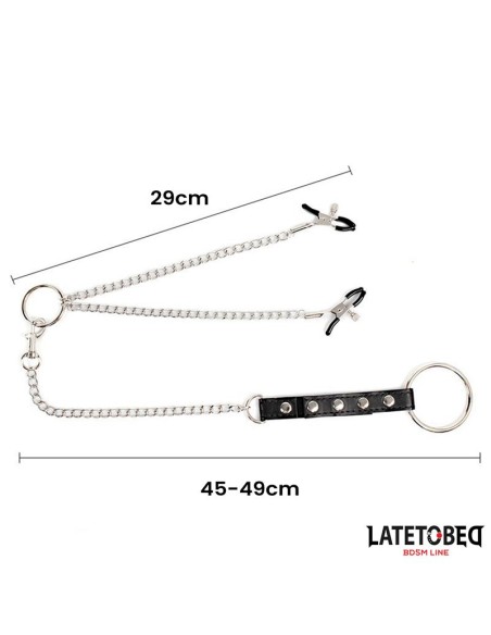 Pinzas para Pezones con Anillo para el Pene