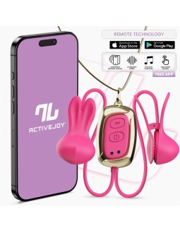 Tickly Pinzas para Pezones con Vibracion Control y Collar con APP