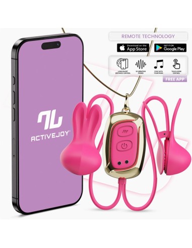 Tickly Pinzas para Pezones con Vibracion Control y Collar con APP